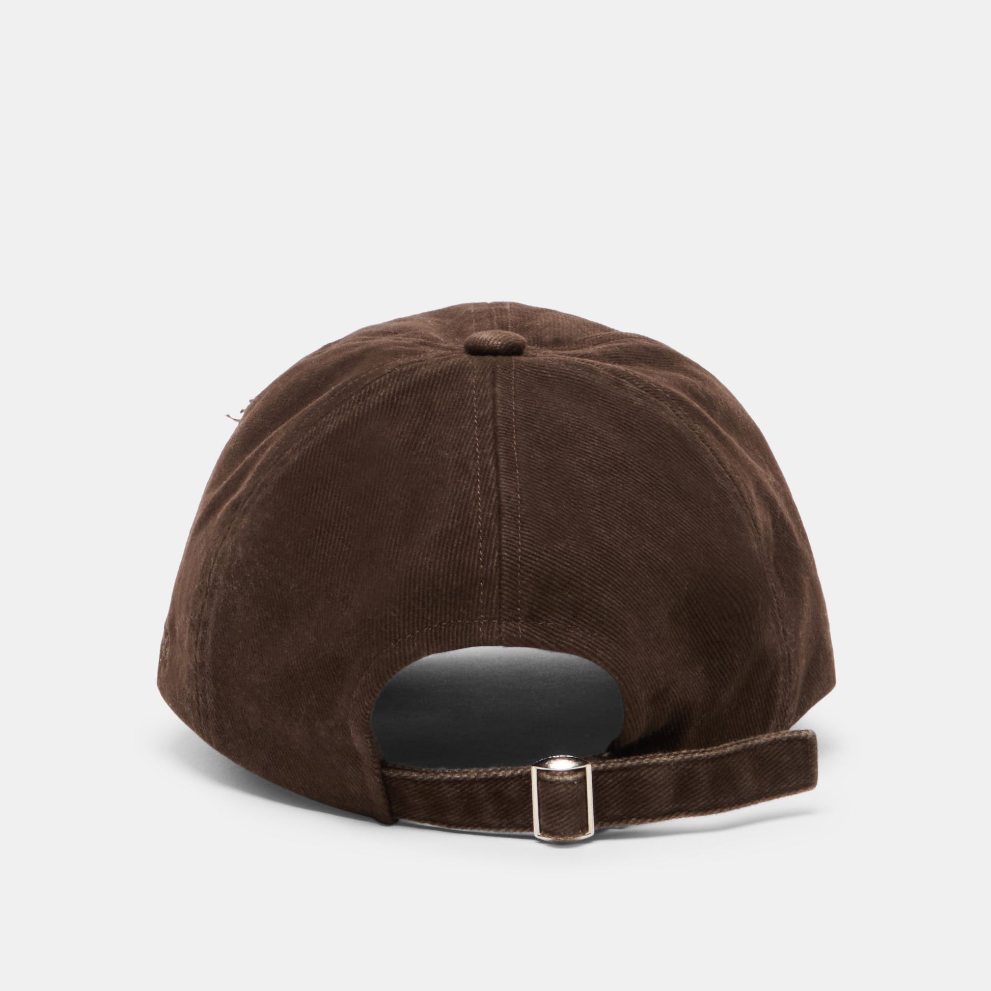Distressed Dark Brown Baseball Cap with Embroidery