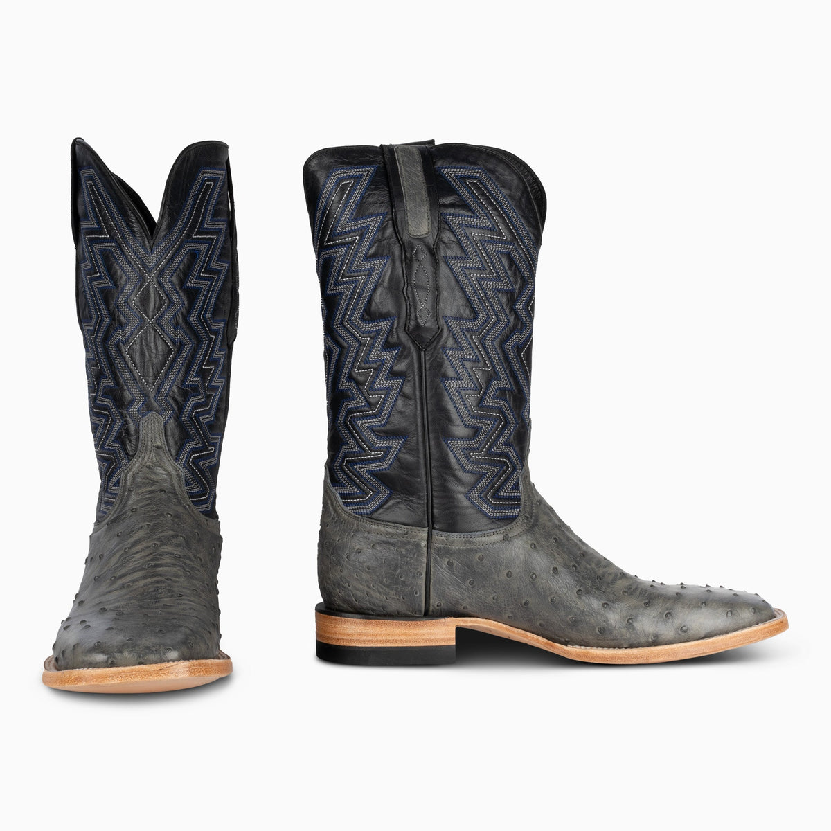 Grey Full Quill Ostrich - Square