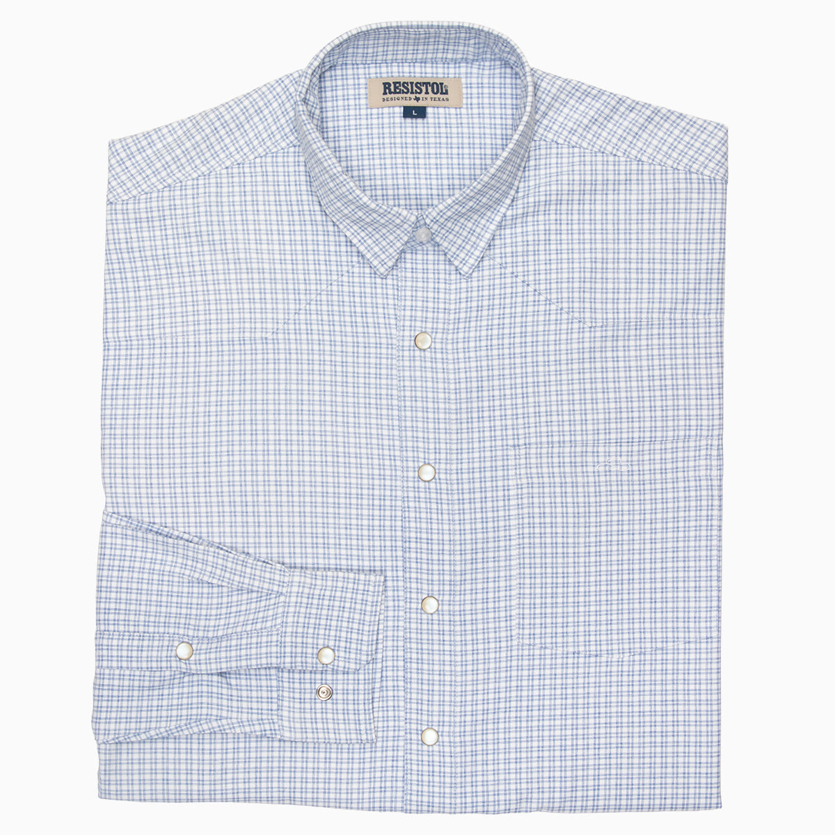 Resistol Performance Shirt - Blue and White Grid