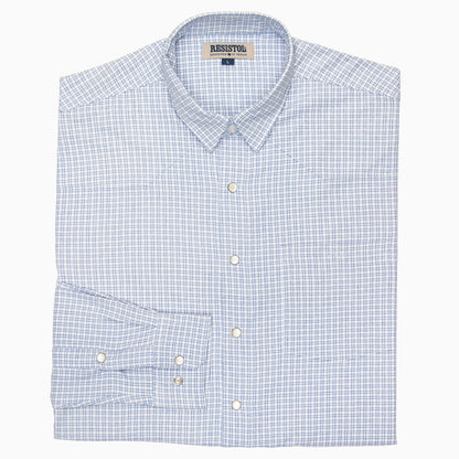 Resistol Performance Shirt - Blue and White Grid