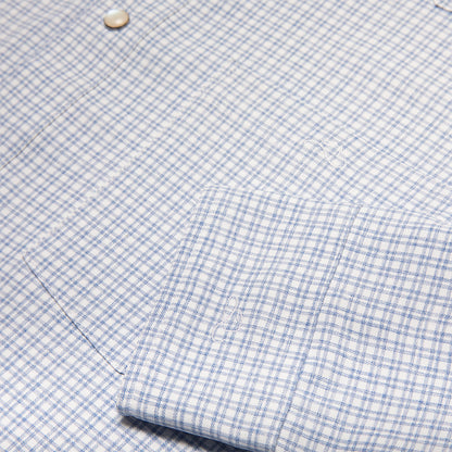 Resistol Performance Shirt - Blue and White Grid