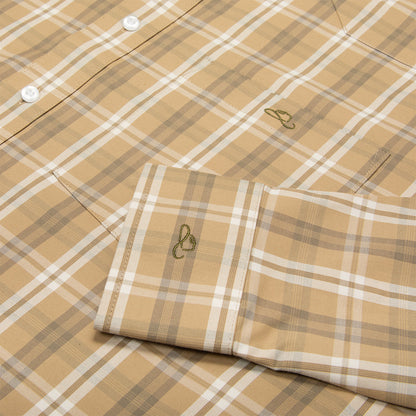 Resistol Dress Shirt - Light Brown Plaid